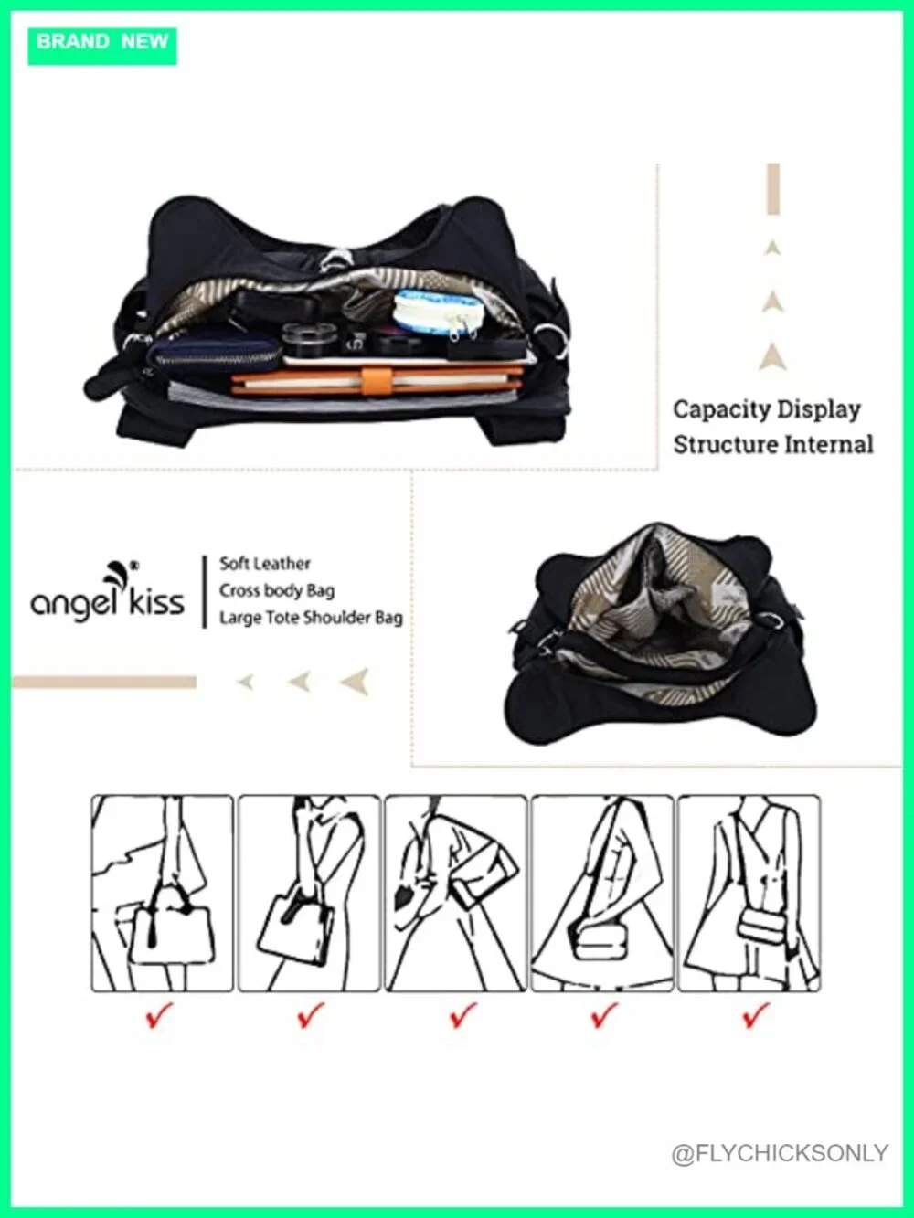 Large Hobo Shoulder Bag Faux Leather Convertible Laptop Tote